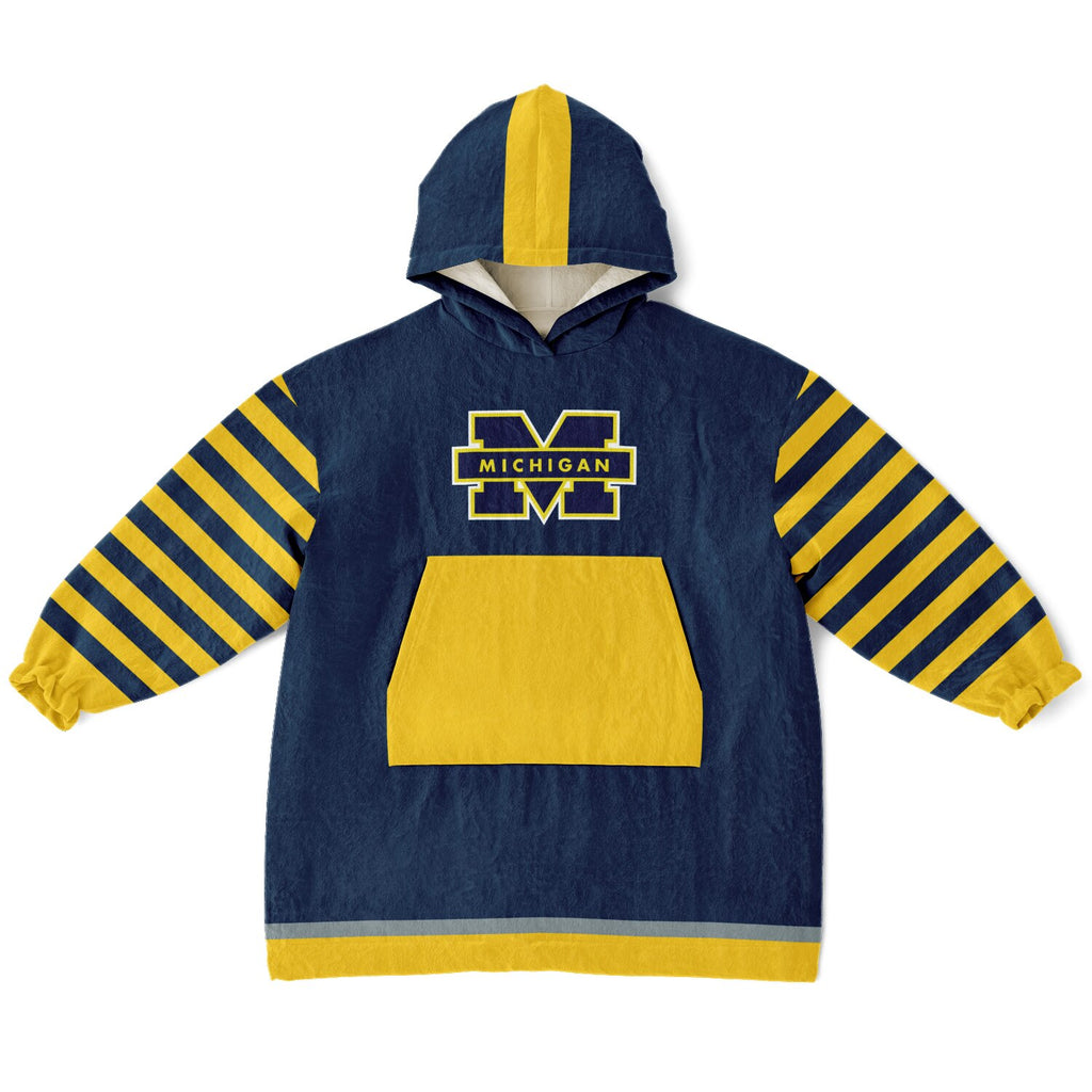 Youth Michigan Blue & Maize Oversize Game Day Lounge Hoodie