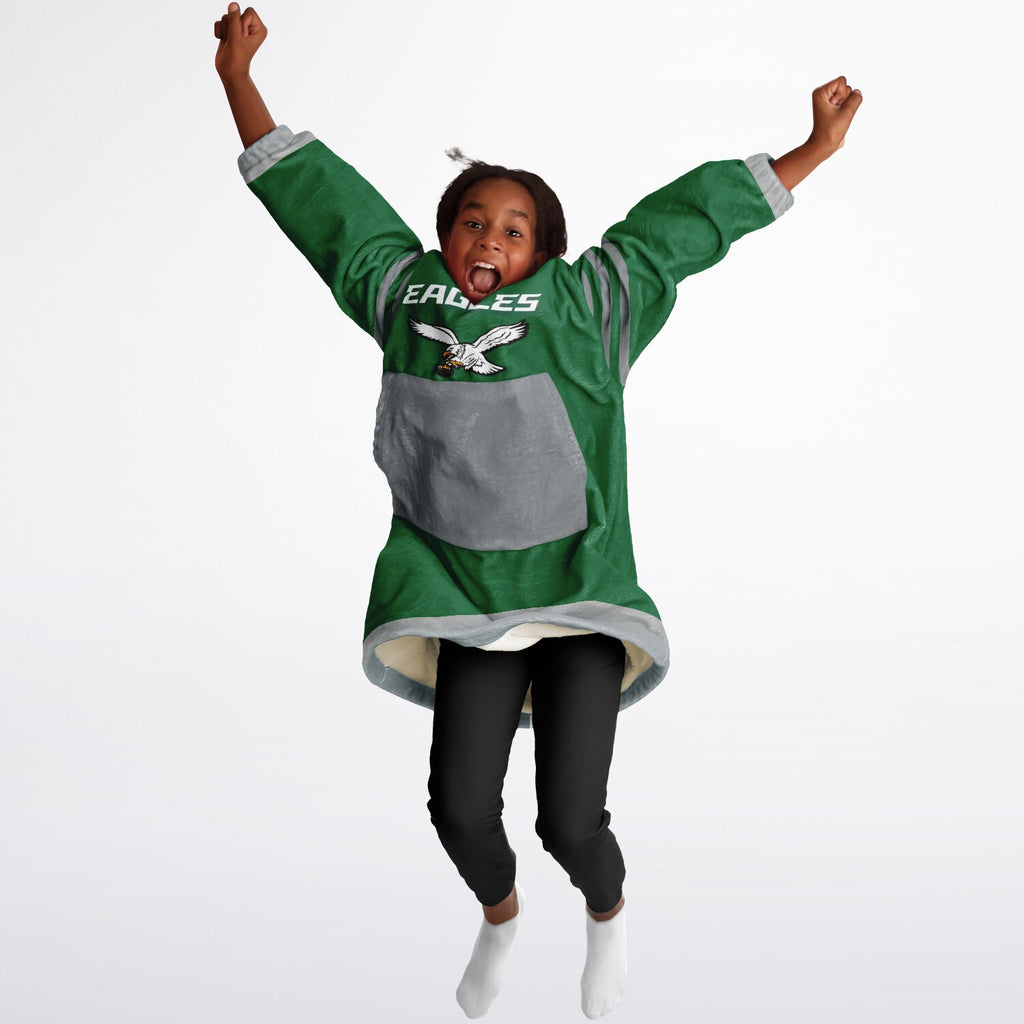 Youth Eagles Retro Kelly Green Game Day Lounge Hoodie