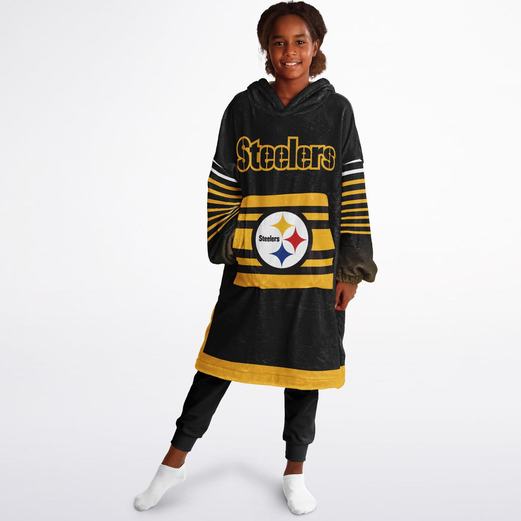 Youth Pittsburgh Steelers  Black Oversize Game Day Lounge Hoodie