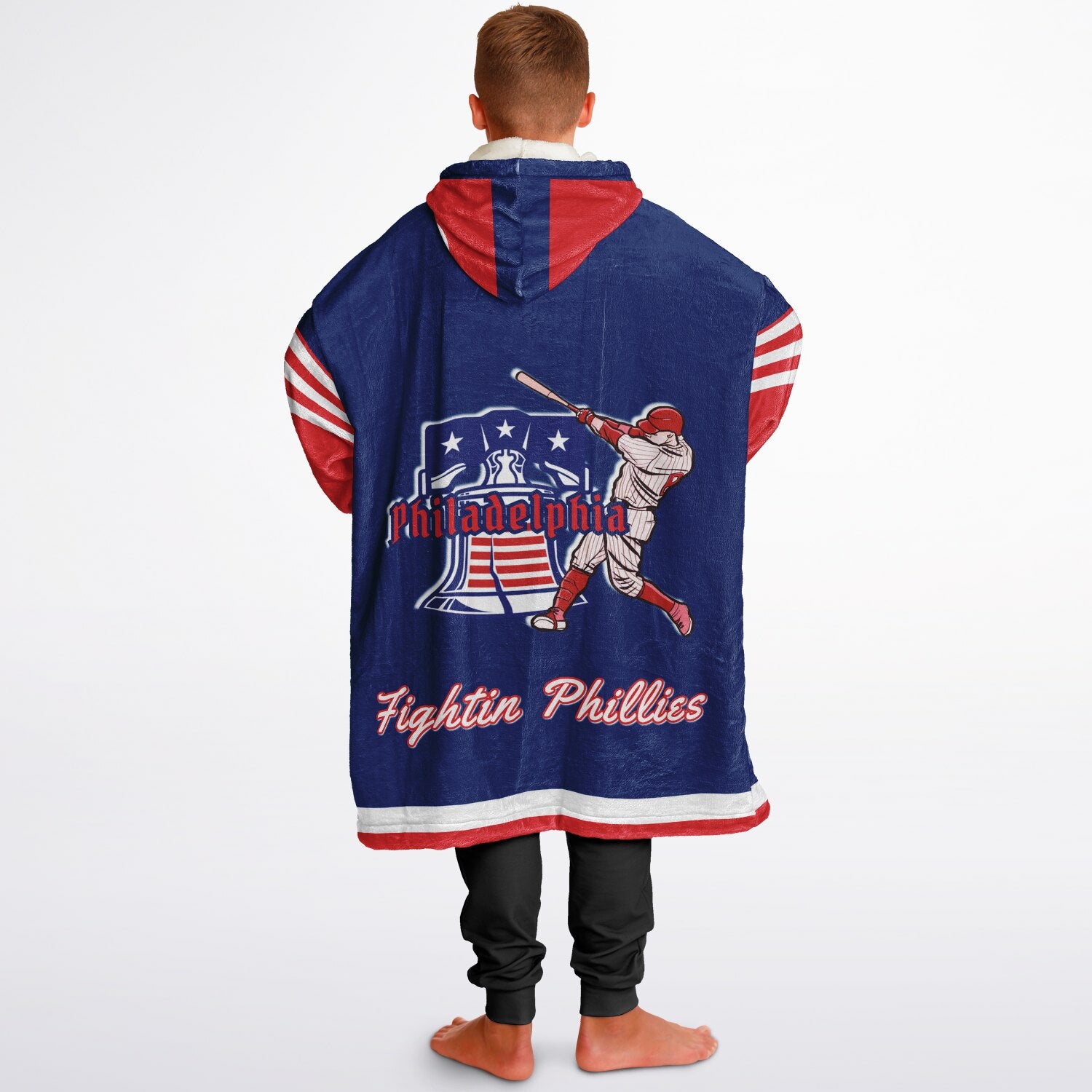 Youth Phillies Blue & Red Cozy Game Day Lounge Hoodie