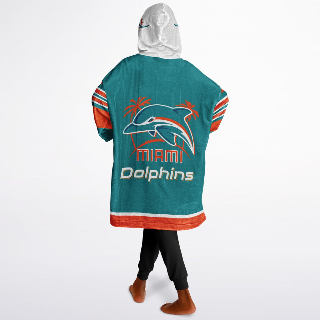 Youth Miami Dolphins Aqua Oversize Game Day Lounge Hoodie