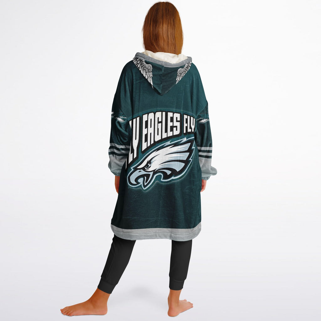 Green Pocket Youth Eagles Green & Black Marble Game Day Lounge Hoodie