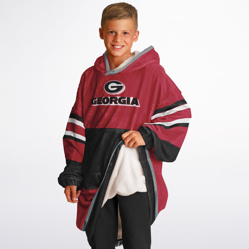 Youth Georgia Bulldogs Red Oversize Game Day Lounge Hoodie