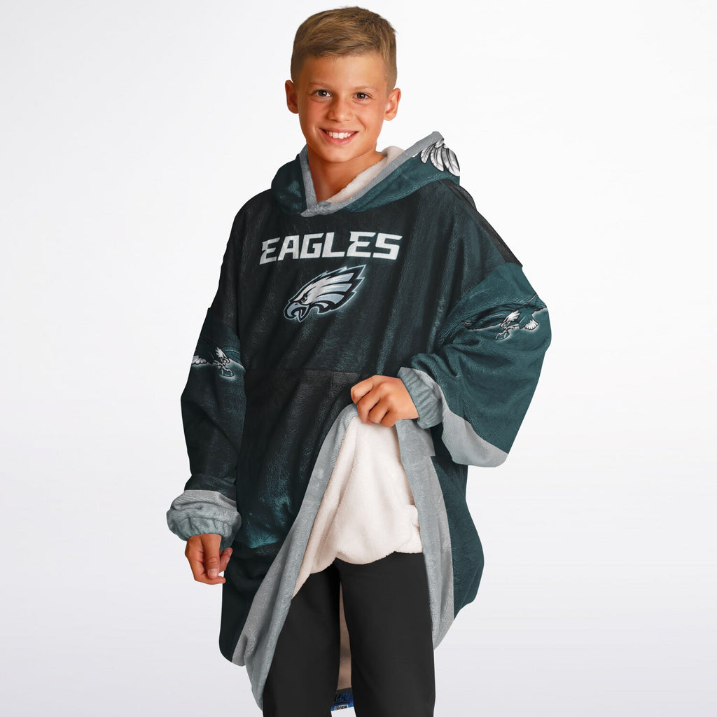 Youth Eagles Green & Black Marble Game Day Lounge Hoodie