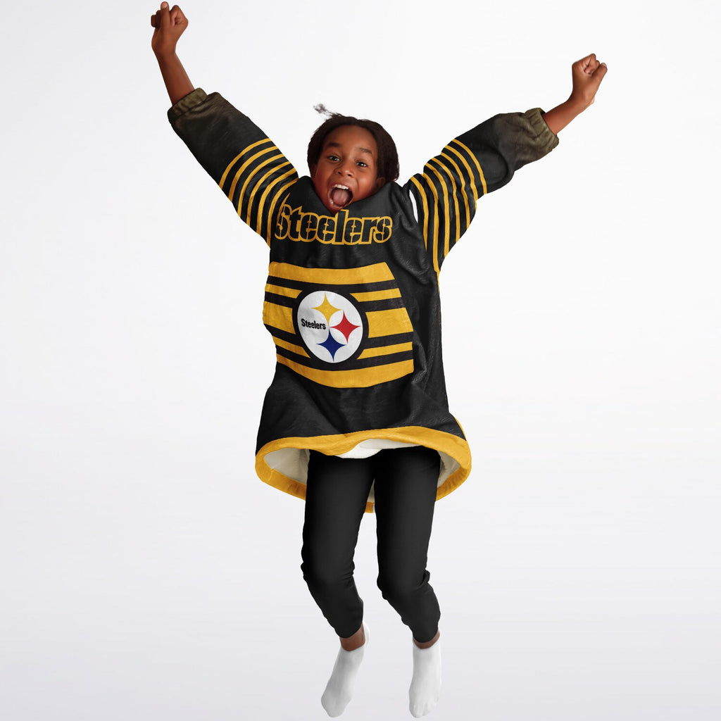 Youth Pittsburgh Steelers  Black Oversize Game Day Lounge Hoodie