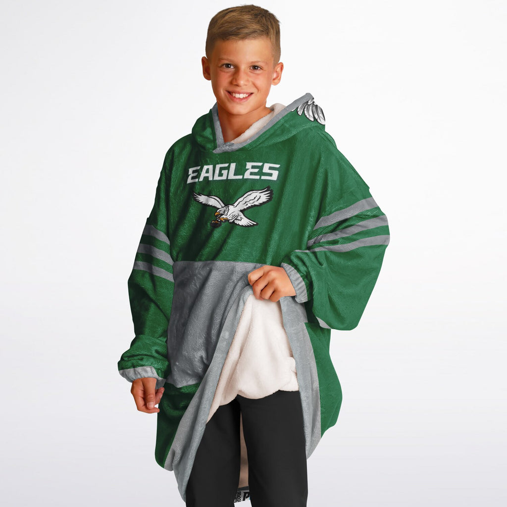 Youth Eagles Retro Kelly Green Game Day Lounge Hoodie