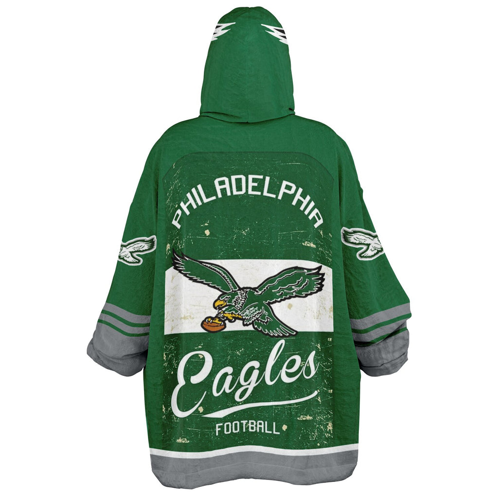 Eagles Retro Green Adult Game Day Lounge Hoodie Old School Look