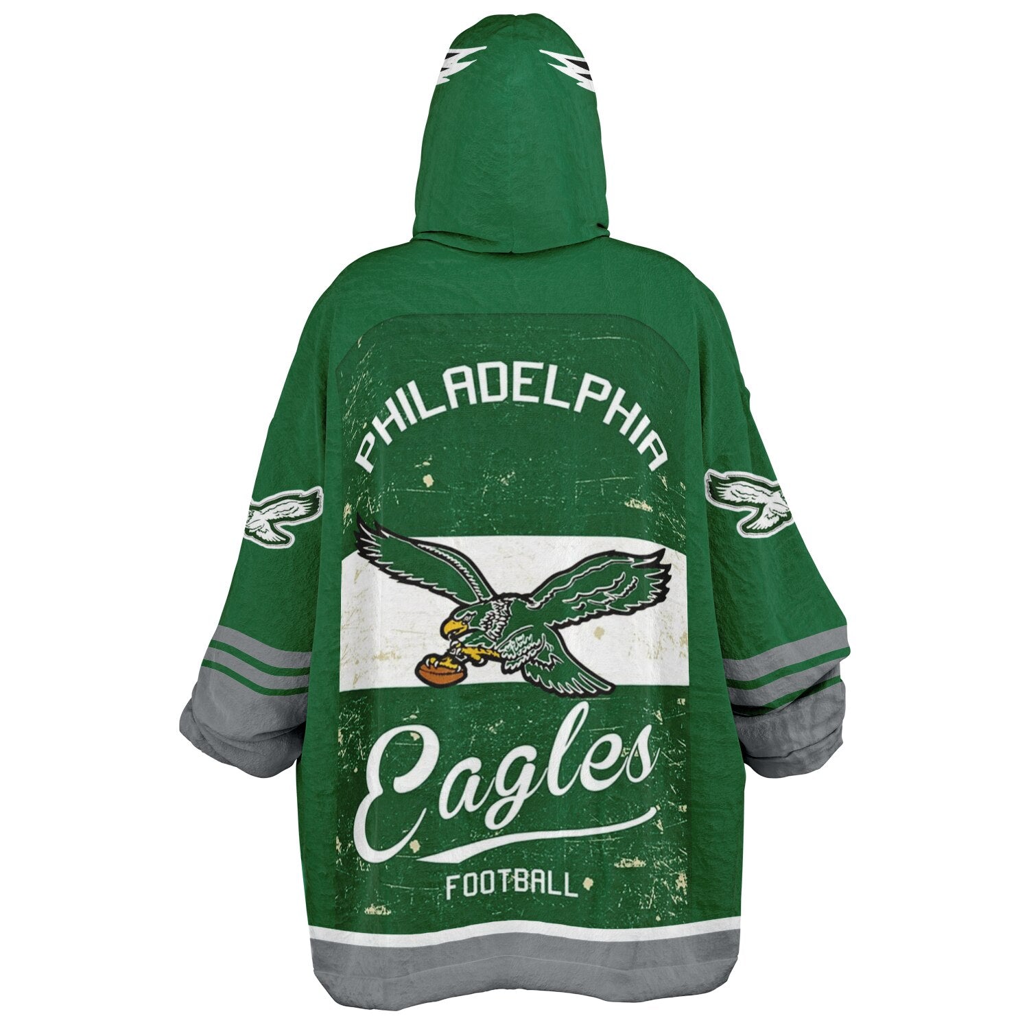 Eagles Retro Green Adult Game Day Lounge Hoodie Old School Look