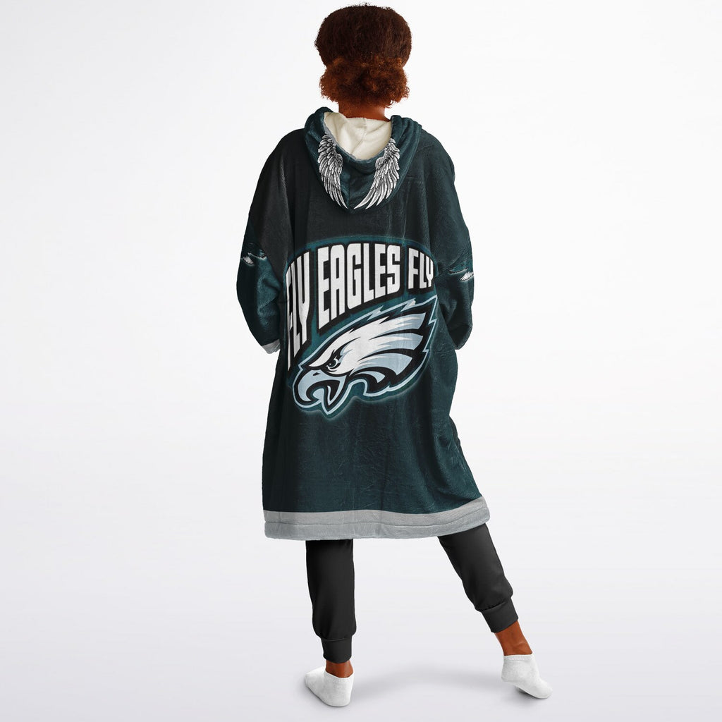Youth Eagles Green & Black Marble Game Day Lounge Hoodie