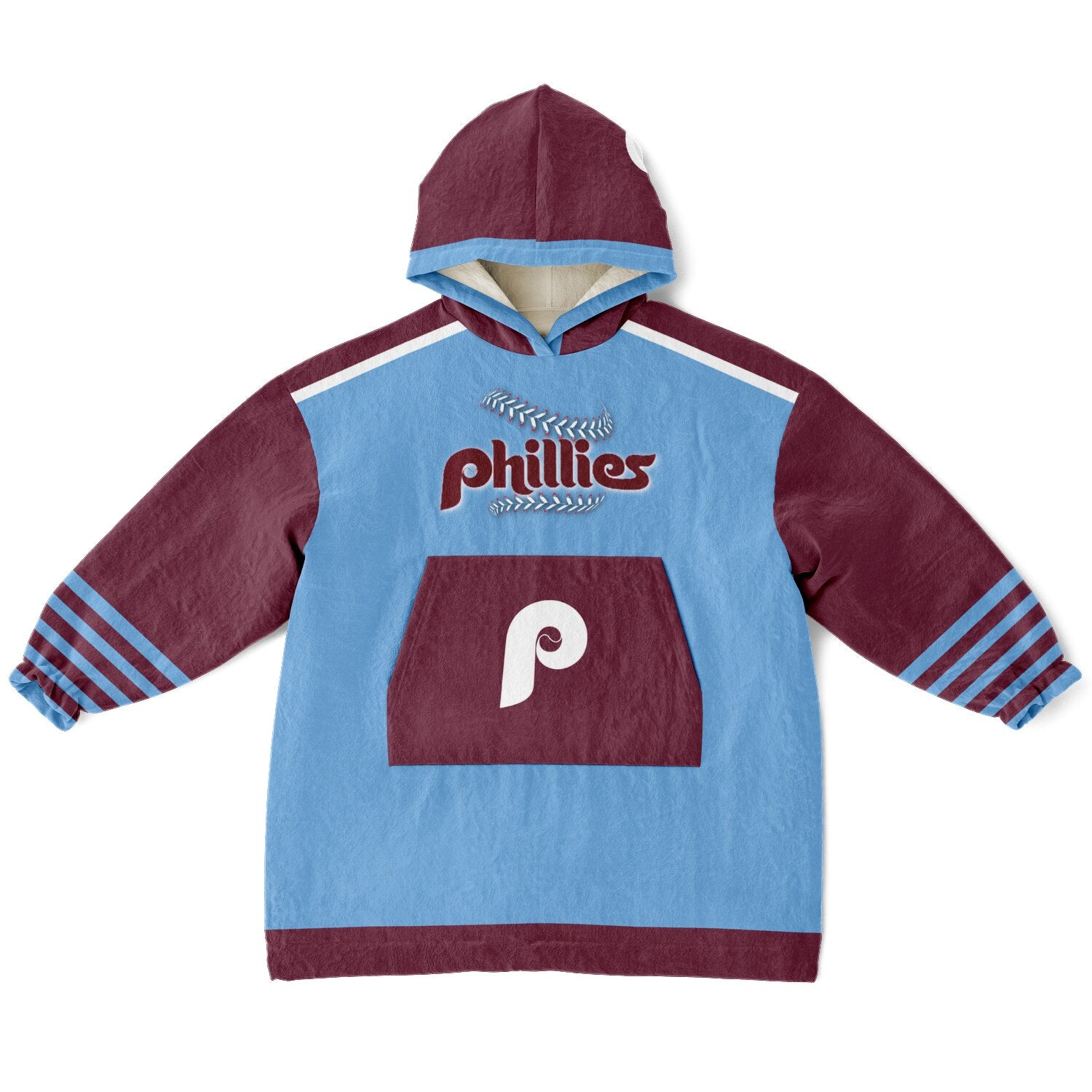 Youth Phillies Retro Light Blue Game Day Lounge Hoodie Great Gift for Young Fans