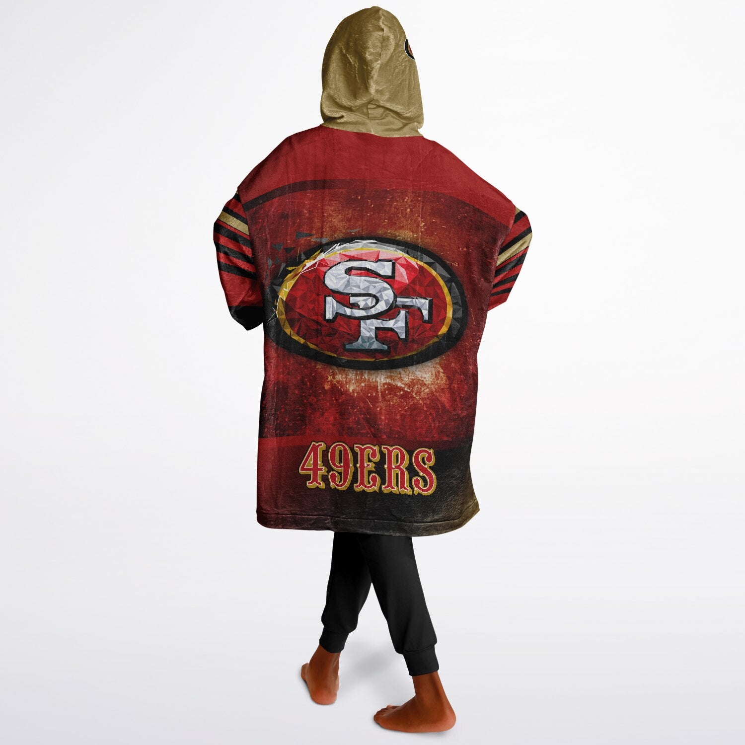 Youth 49ers Red & Black Oversize Game Day Lounge Hoodie