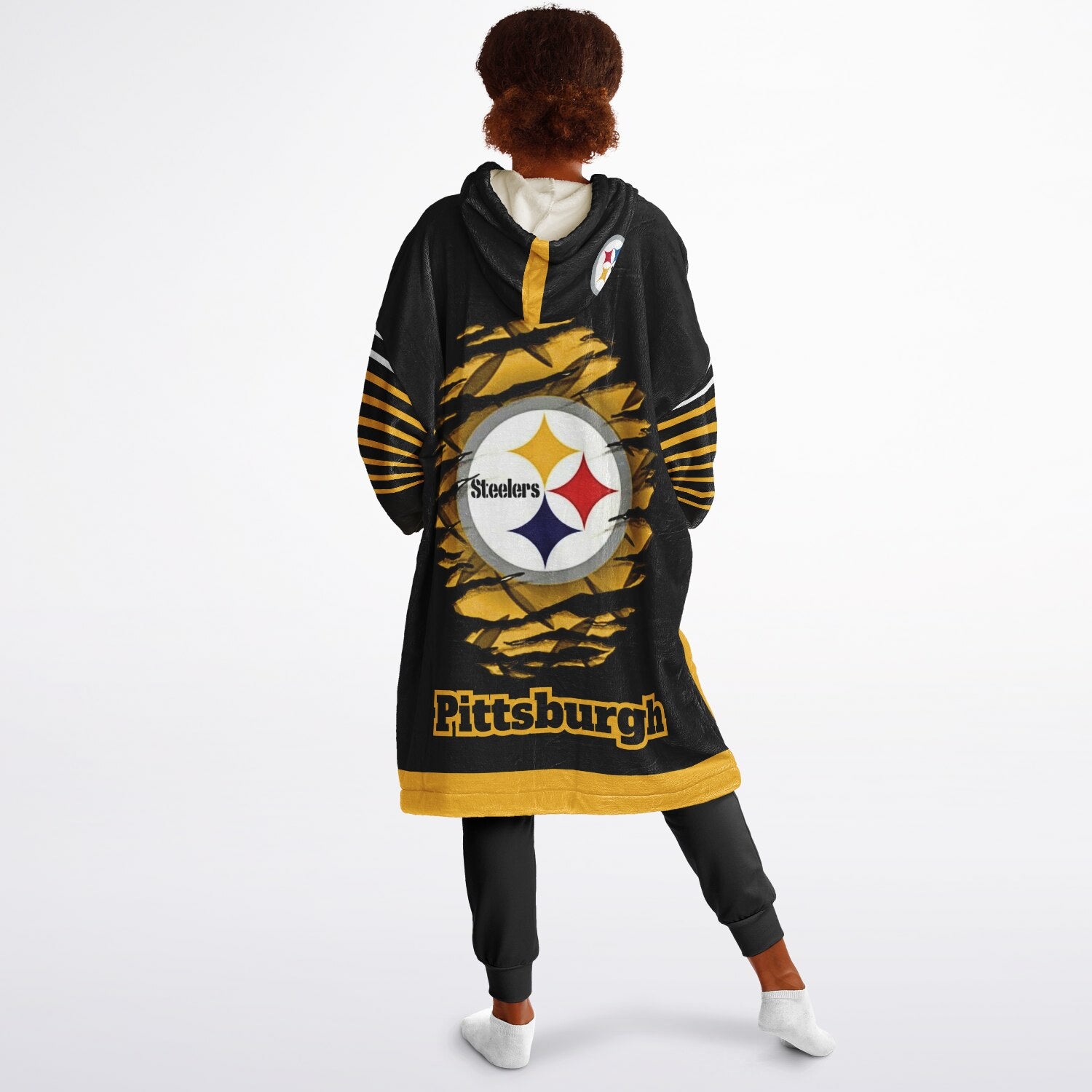 Youth Pittsburgh Steelers  Black Oversize Game Day Lounge Hoodie