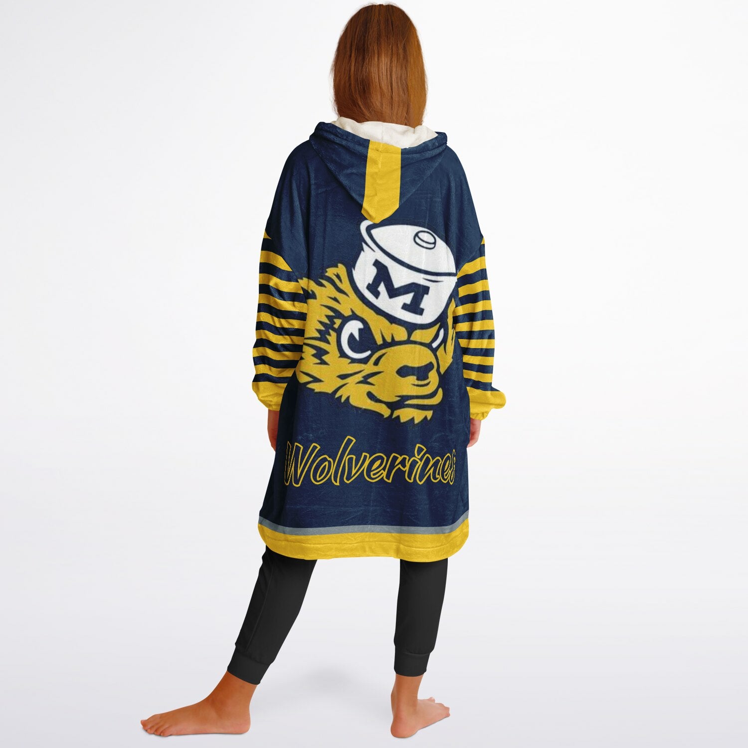 Youth Michigan Blue & Maize Oversize Game Day Lounge Hoodie