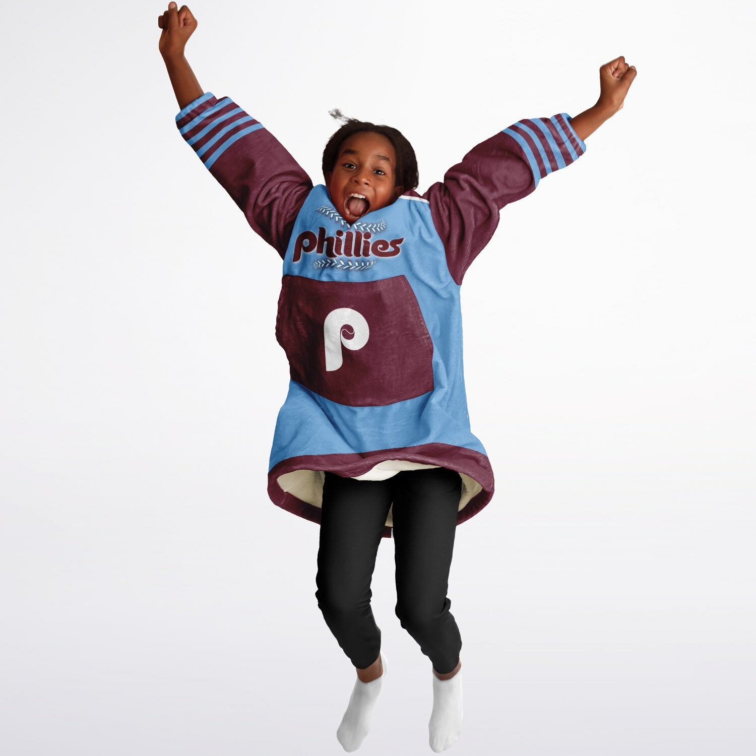 Youth Phillies Retro Light Blue Game Day Lounge Hoodie Great Gift for Young Fans