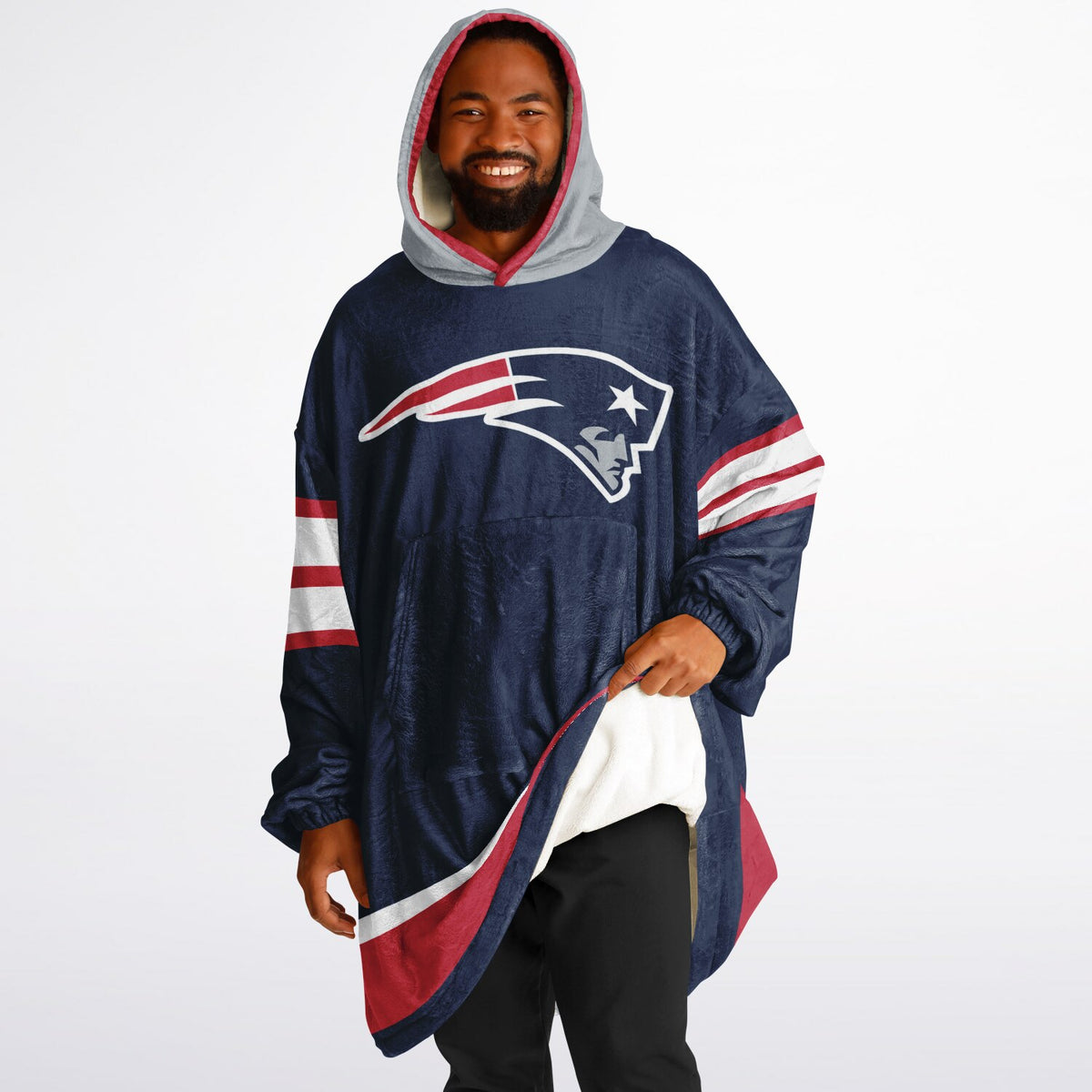 New England Patriots Blue Adult Game Day Lounge Hoodie