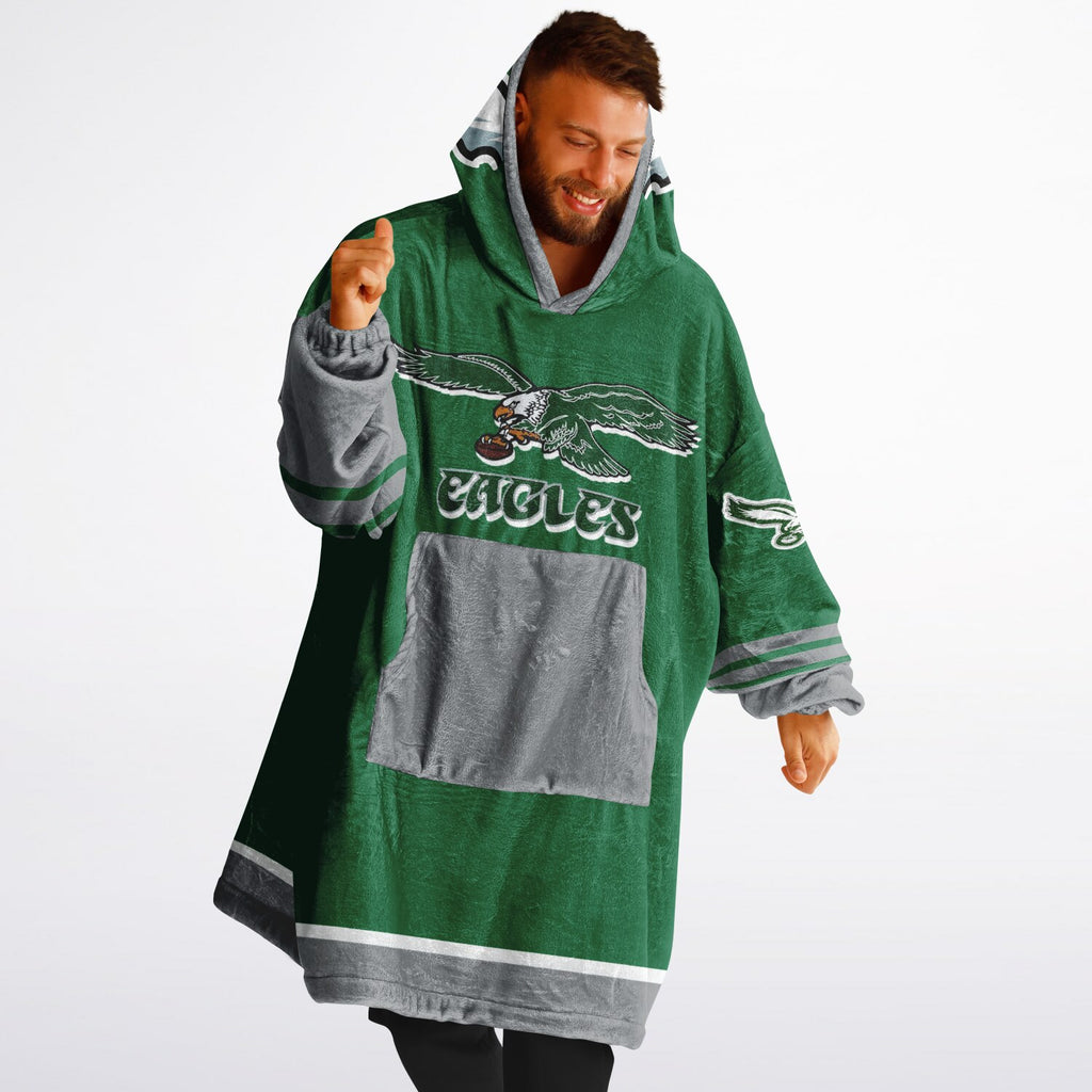 Eagles Retro Green Adult Game Day Lounge Hoodie Old School Look