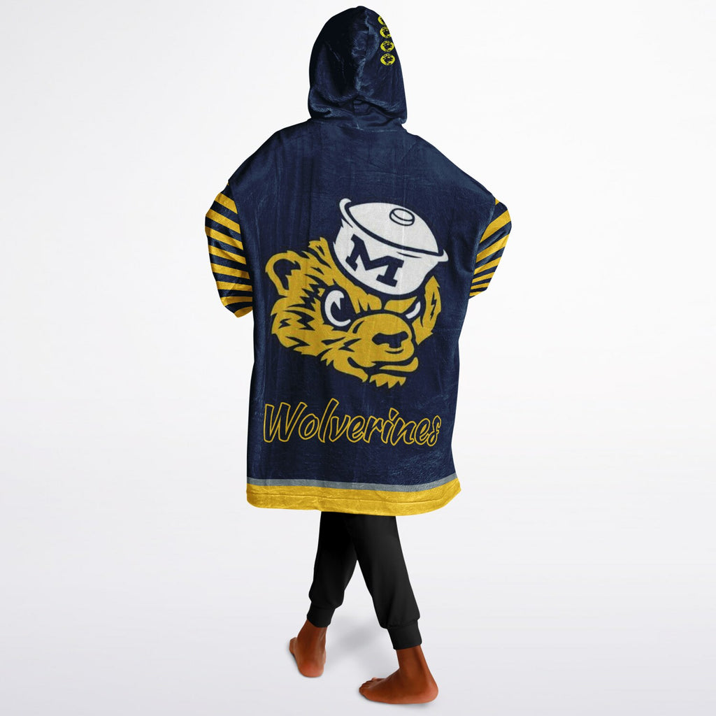 Youth Michigan Blue & Maize Oversize Game Day Lounge Hoodie