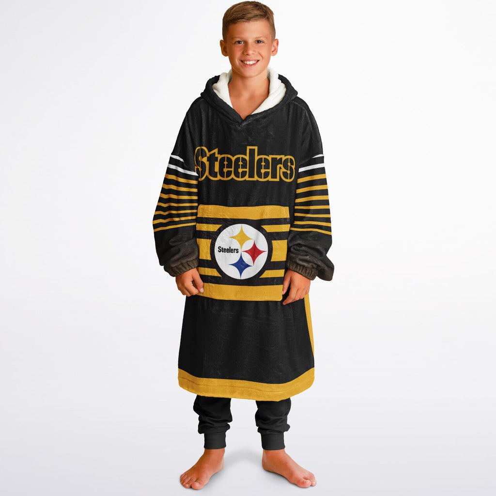 Youth Pittsburgh Steelers  Black Oversize Game Day Lounge Hoodie