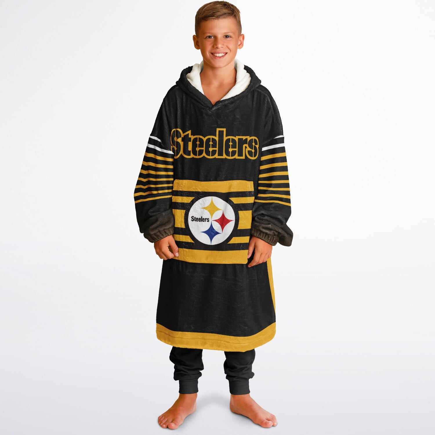 Youth Pittsburgh Steelers  Black Oversize Game Day Lounge Hoodie