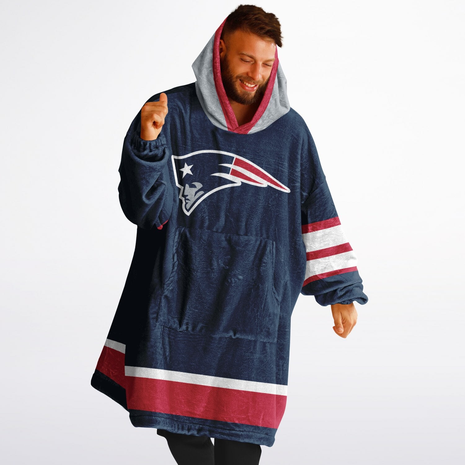 New England Patriots Blue Adult Game Day Lounge Hoodie
