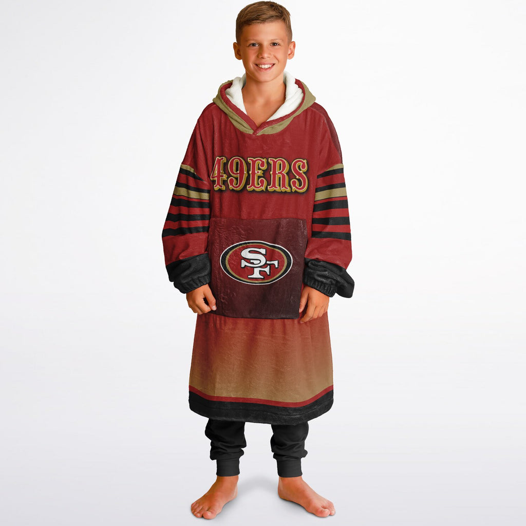Youth 49ers Red & Black Oversize Game Day Lounge Hoodie