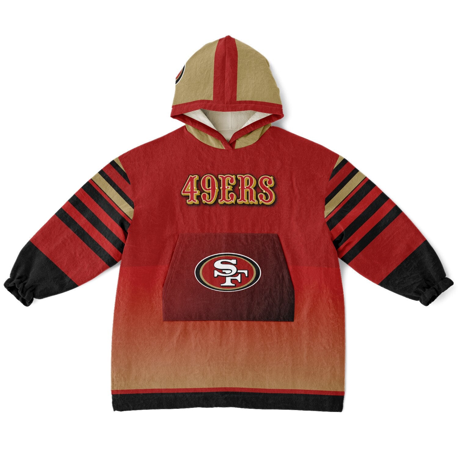 Youth 49ers Red & Black Oversize Game Day Lounge Hoodie