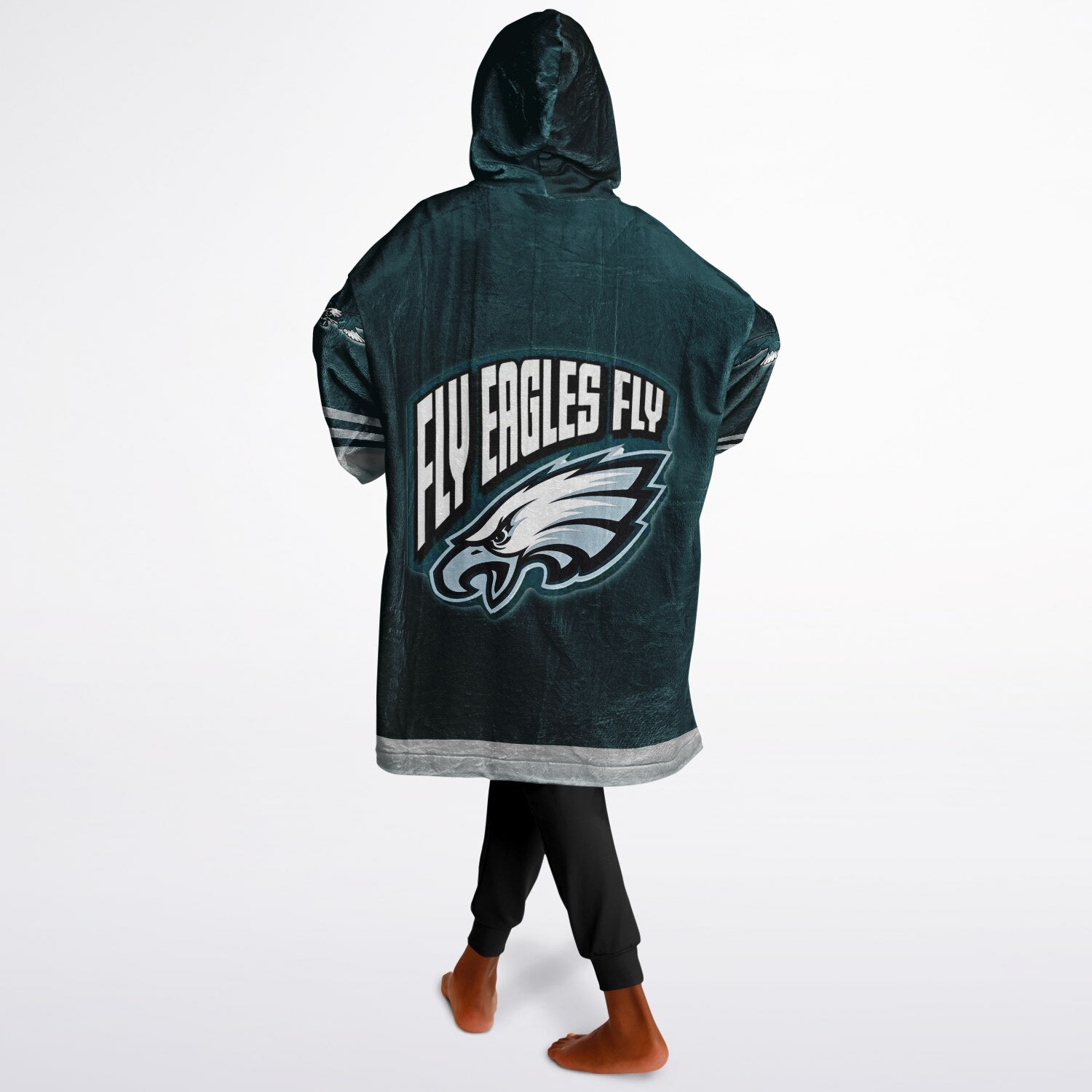 Green Pocket Youth Eagles Green & Black Marble Game Day Lounge Hoodie