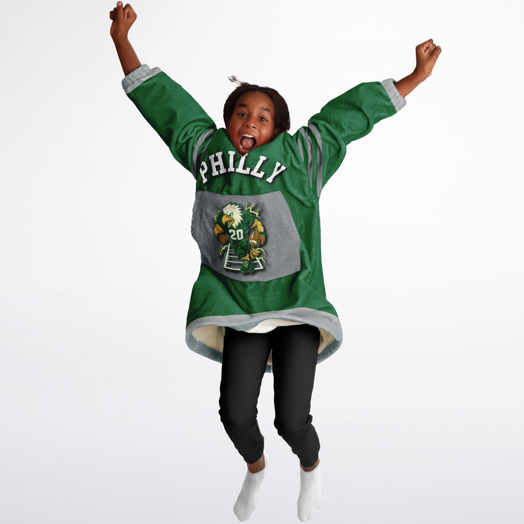 Youth Philly Player Retro Green Game Day Lounge Hoodie