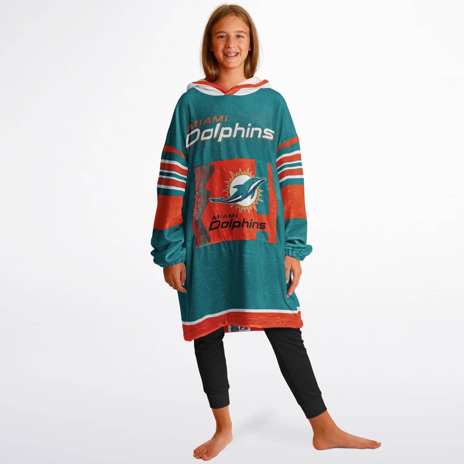 Youth Miami Dolphins Aqua Oversize Game Day Lounge Hoodie