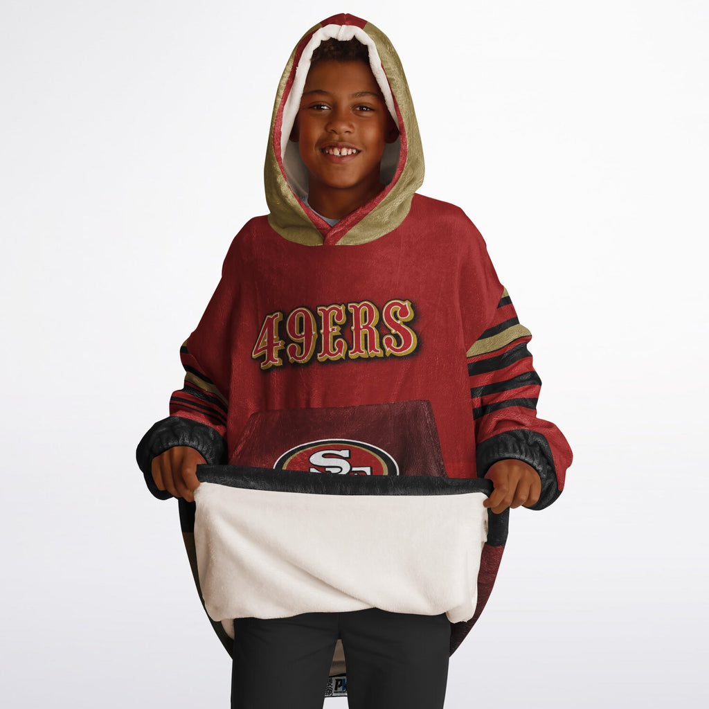 Youth 49ers Red & Black Oversize Game Day Lounge Hoodie
