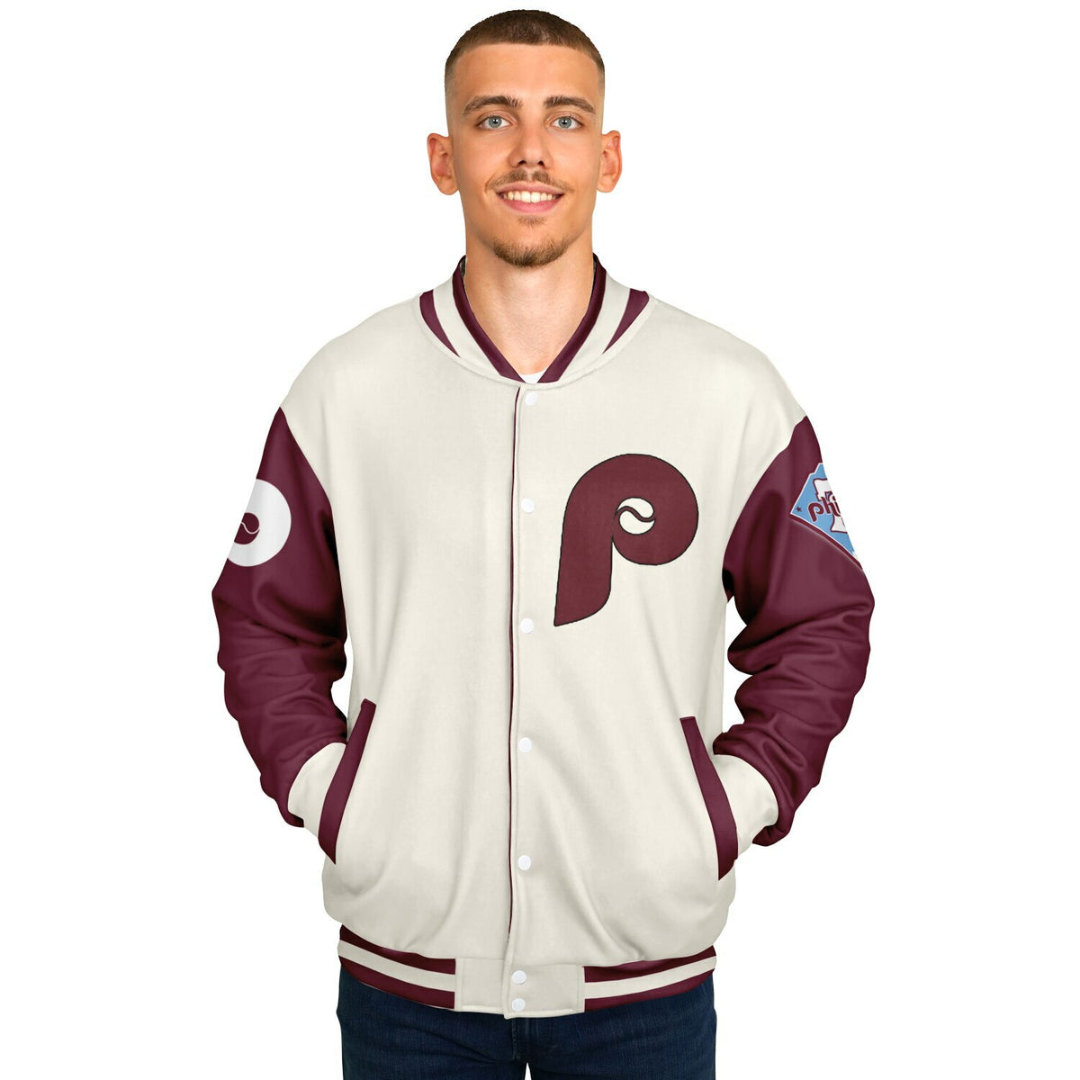 Phillies Cream Baseball Jacket