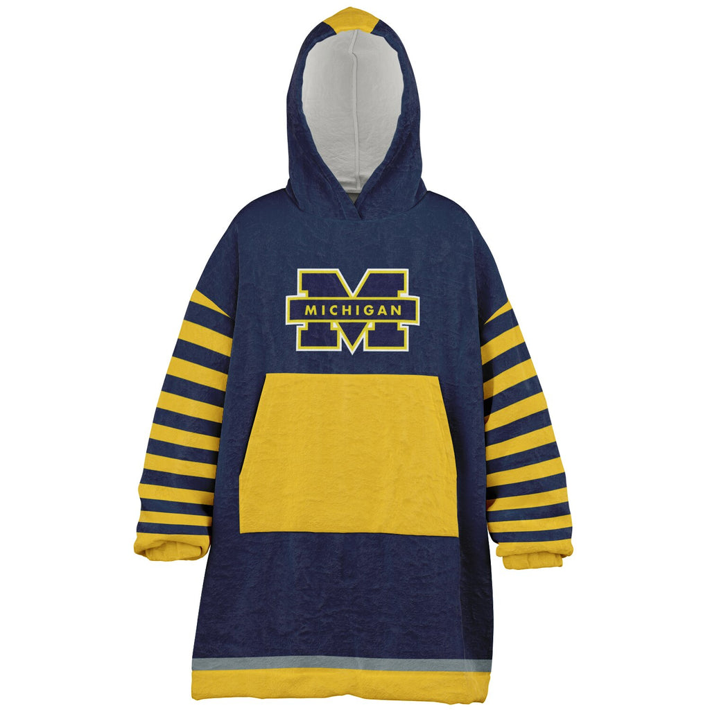 Youth Michigan Blue & Maize Oversize Game Day Lounge Hoodie