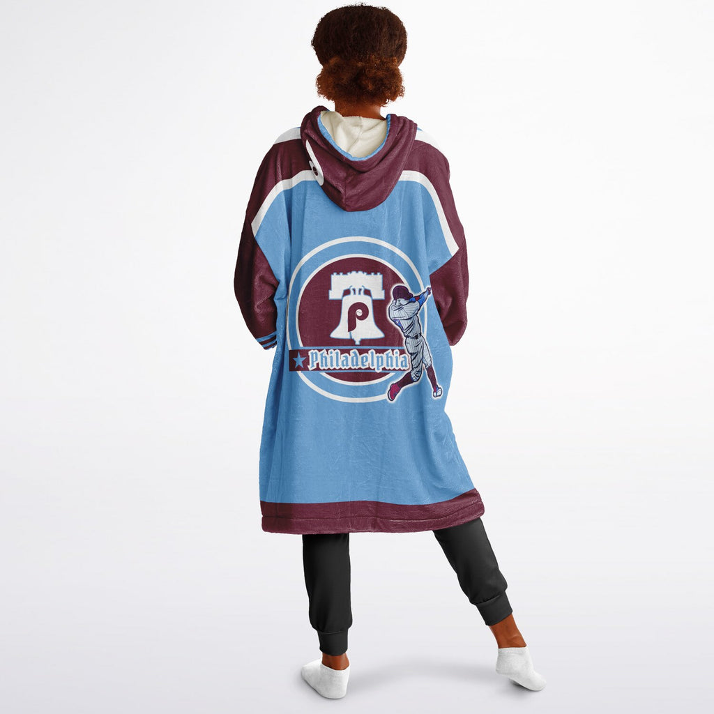 Youth Phillies Retro Light Blue Game Day Lounge Hoodie Great Gift for Young Fans