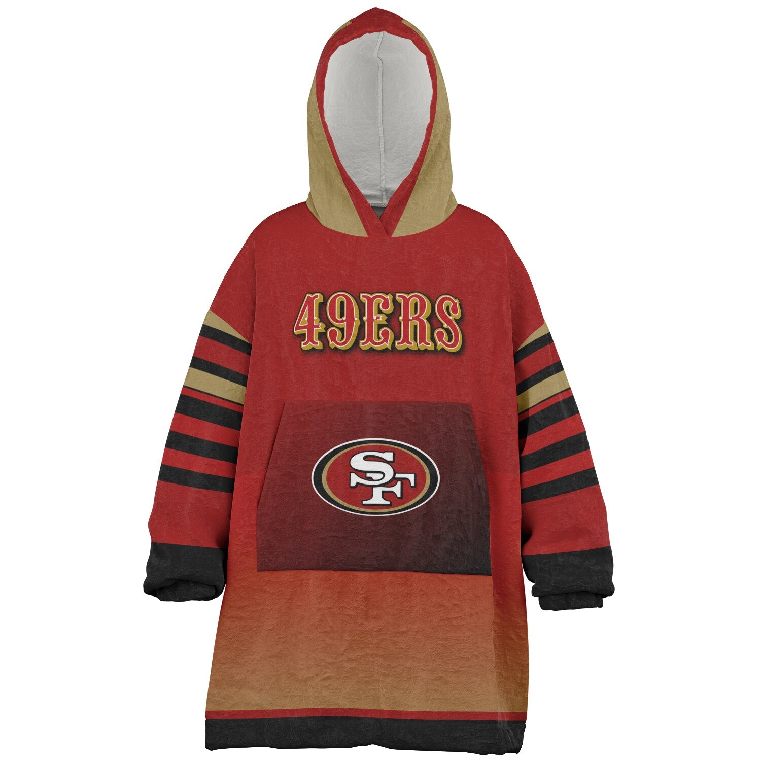Youth 49ers Red & Black Oversize Game Day Lounge Hoodie