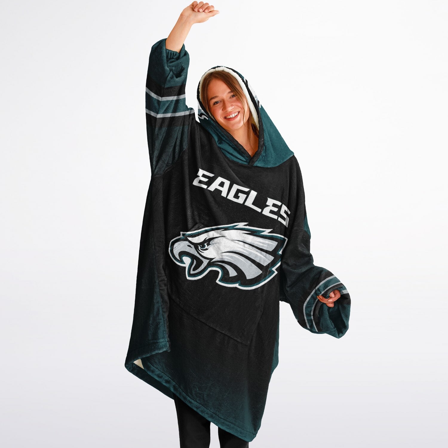 Eagles Black Adult Game Day Lounge Hoodie American Flag