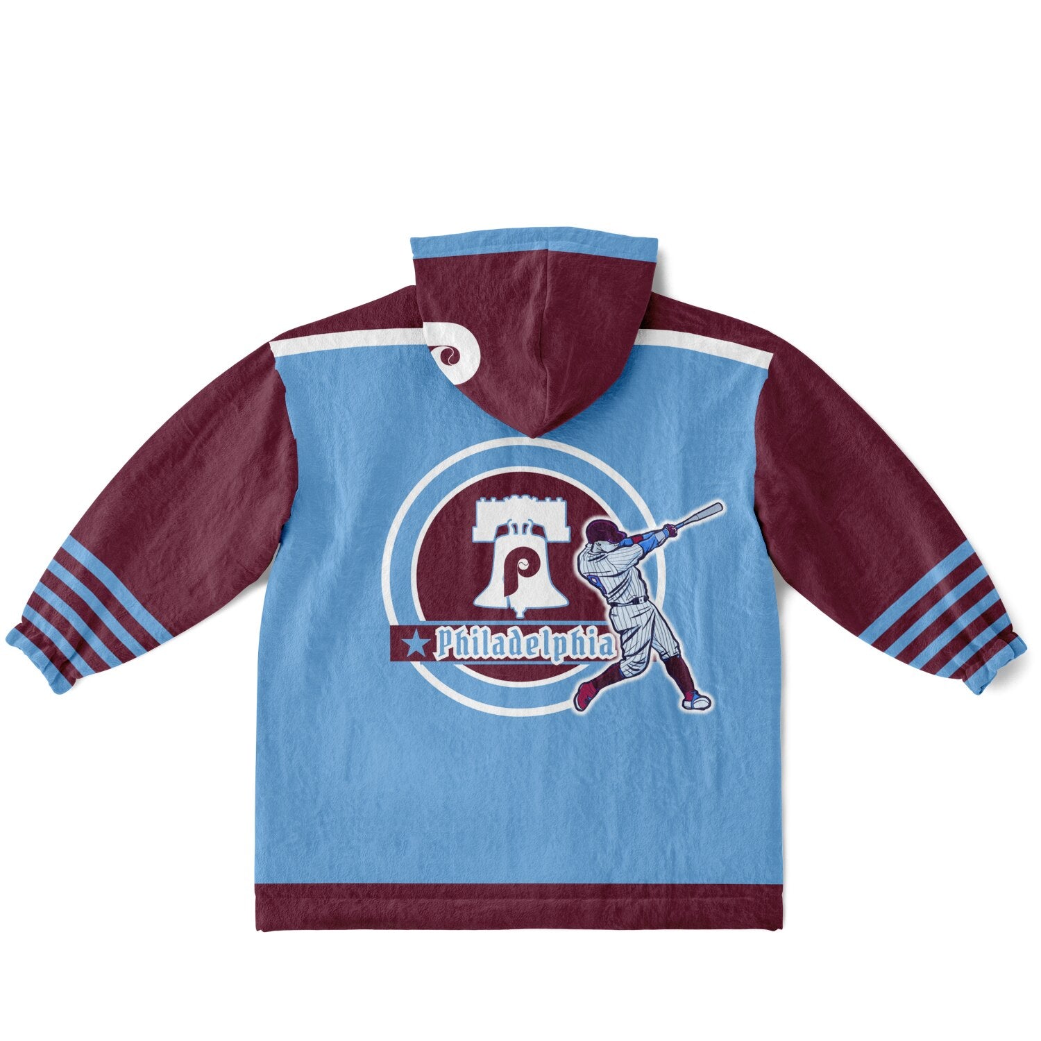 Youth Phillies Retro Light Blue Game Day Lounge Hoodie Great Gift for Young Fans