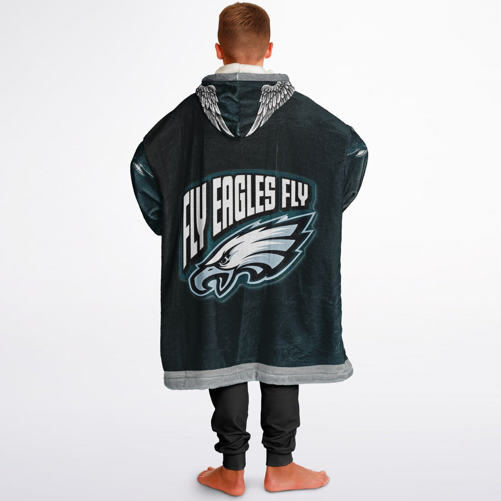 Youth Eagles Green & Black Marble Game Day Lounge Hoodie