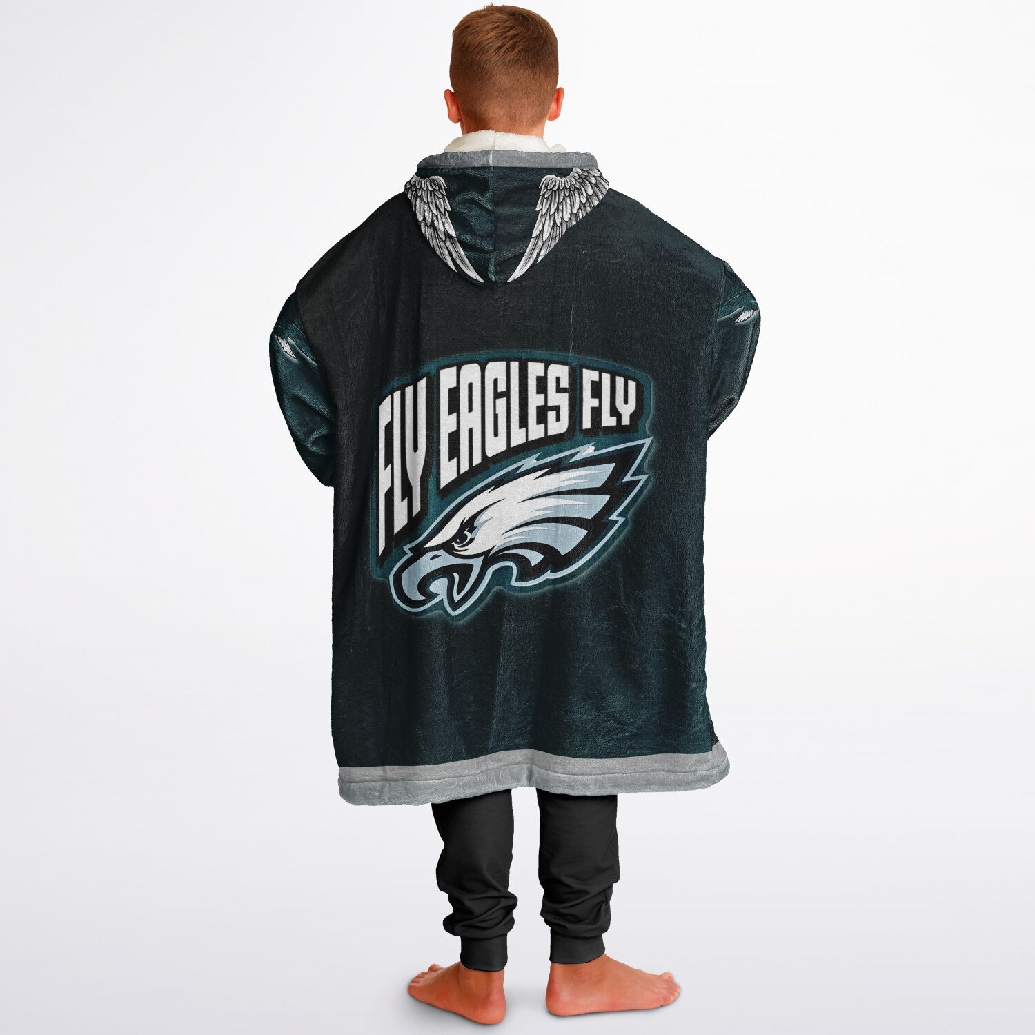 Youth Eagles Green & Black Marble Game Day Lounge Hoodie