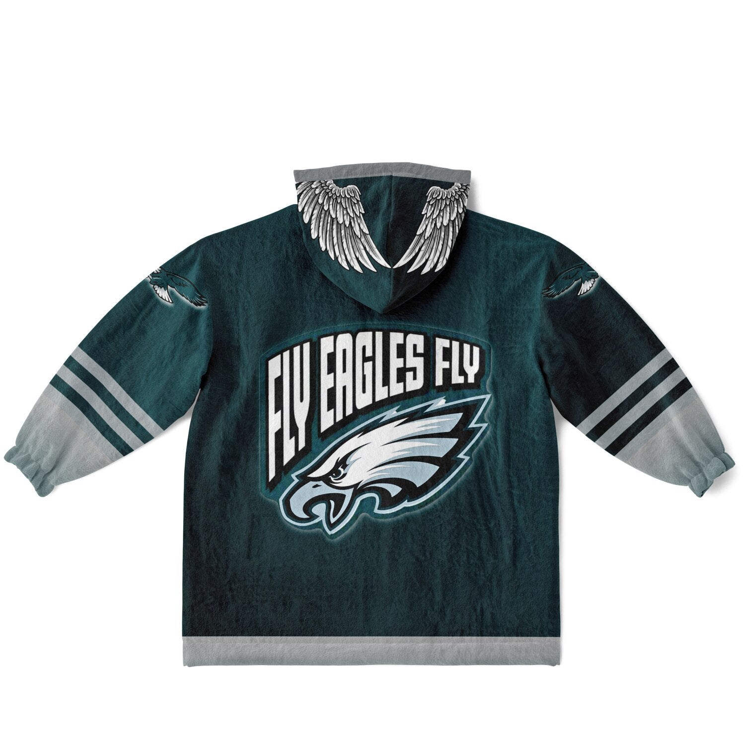 Green Pocket Youth Eagles Green & Black Marble Game Day Lounge Hoodie