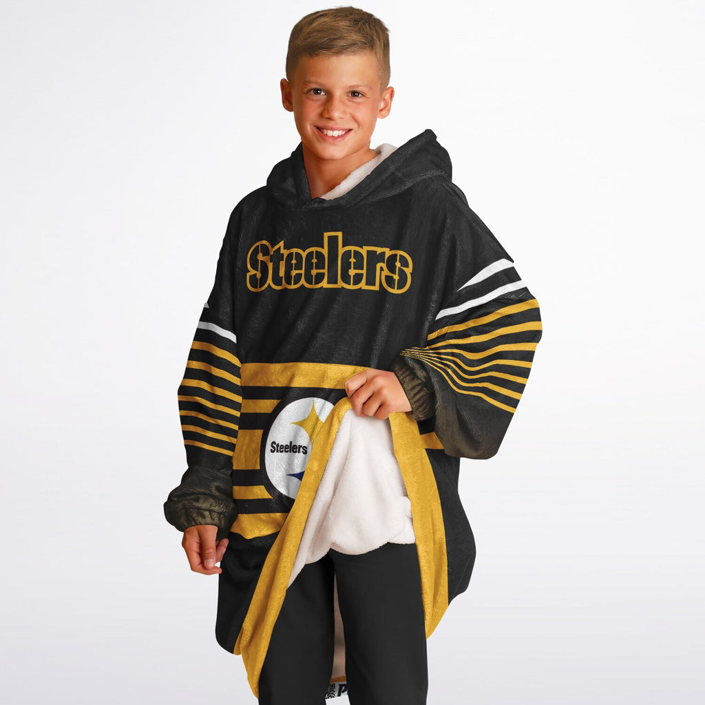 Youth Pittsburgh Steelers  Black Oversize Game Day Lounge Hoodie