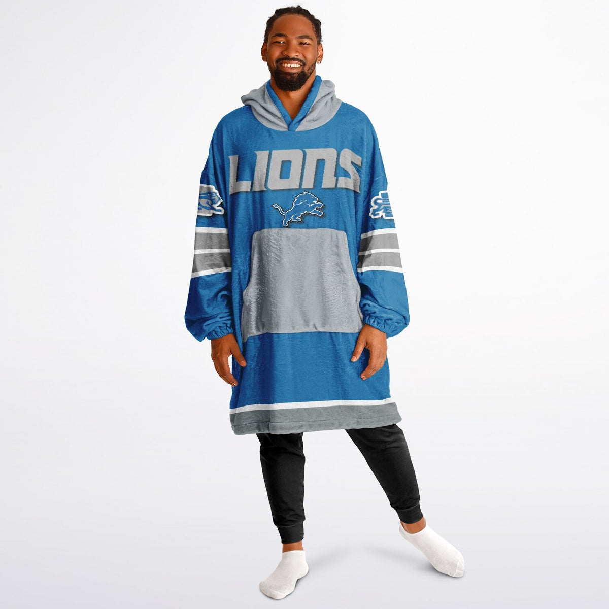 Detroit Lions Blue Adult Game Day Lounge Hoodie