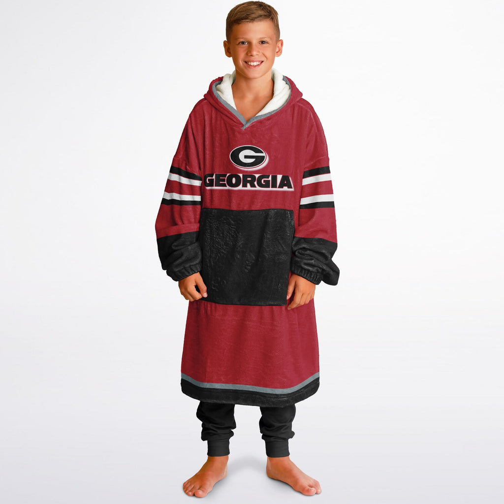 Youth Georgia Bulldogs Red Oversize Game Day Lounge Hoodie