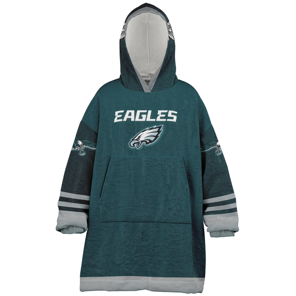 Green Pocket Youth Eagles Green & Black Marble Game Day Lounge Hoodie