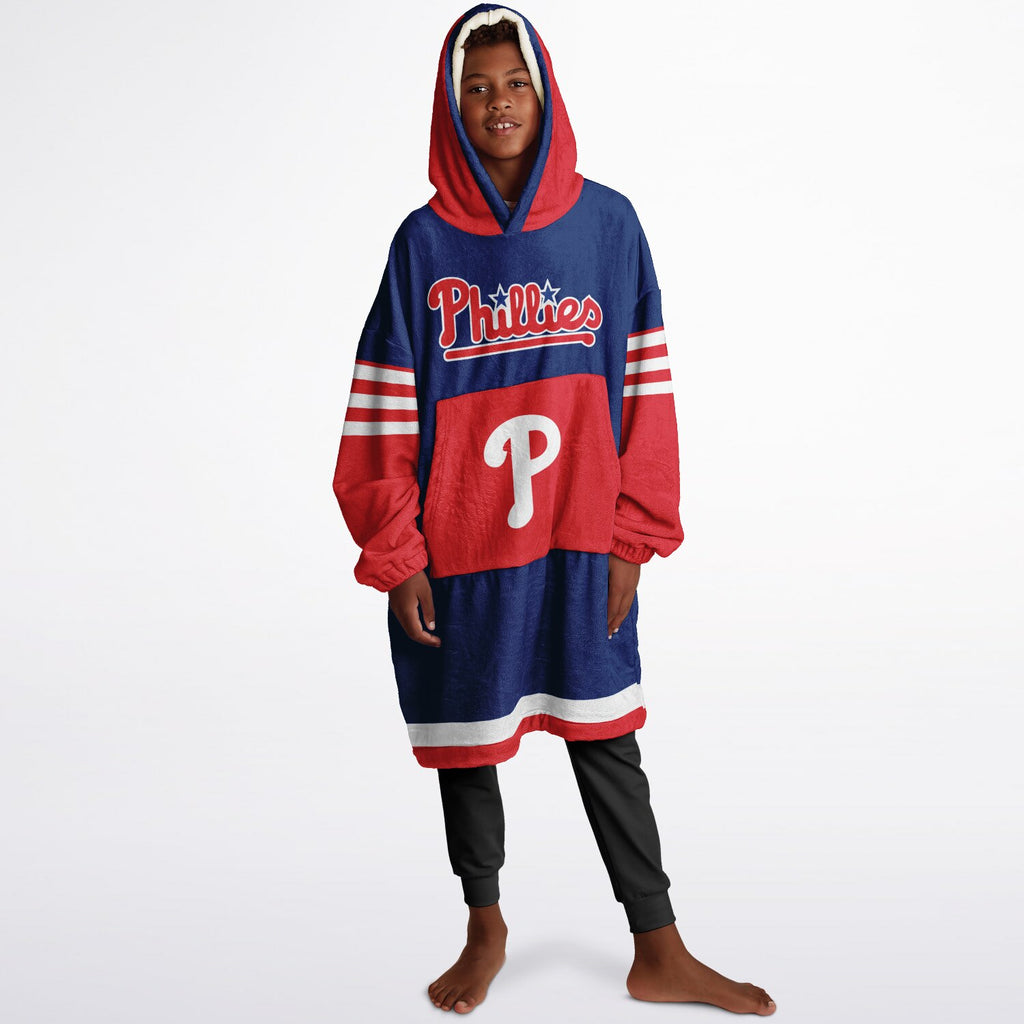 Youth Phillies Blue & Red Cozy Game Day Lounge Hoodie