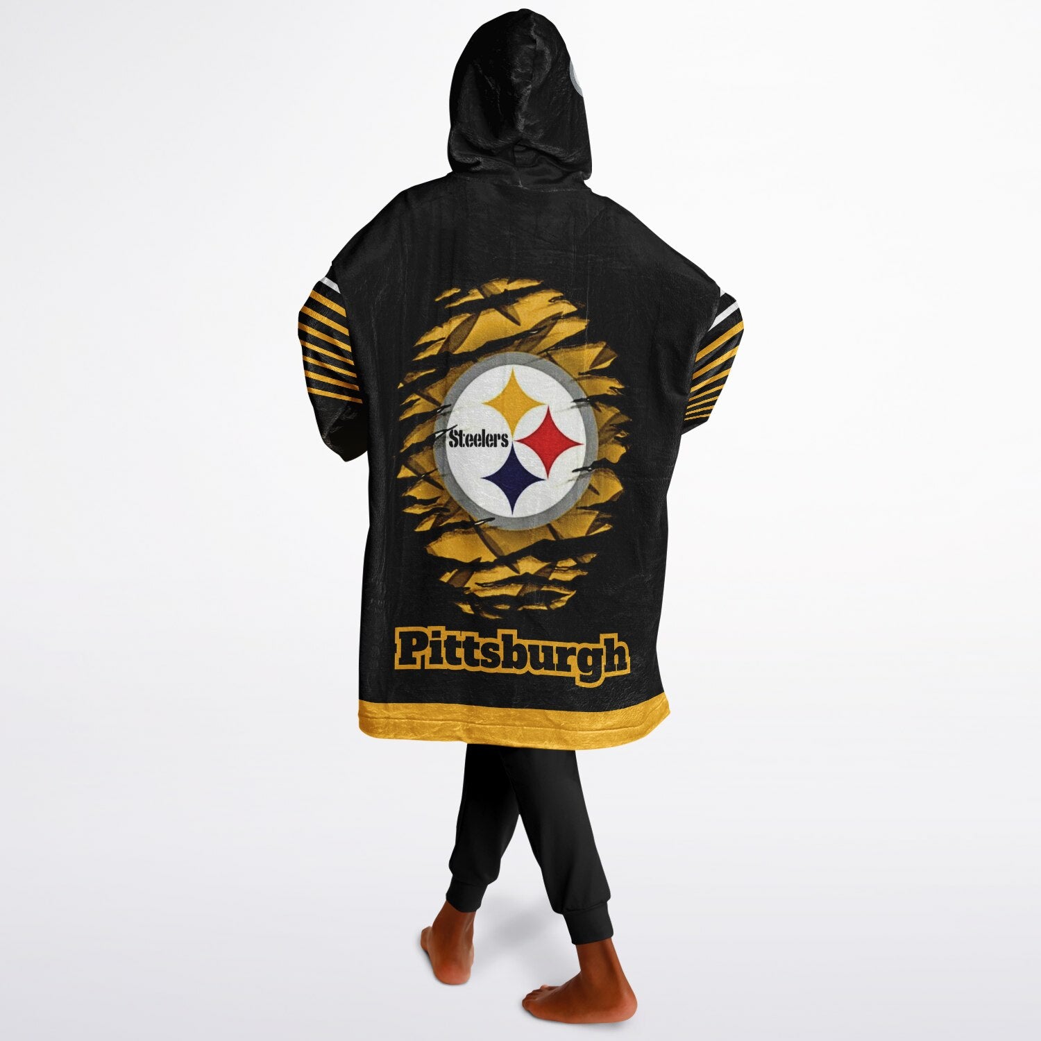 Youth Pittsburgh Steelers  Black Oversize Game Day Lounge Hoodie