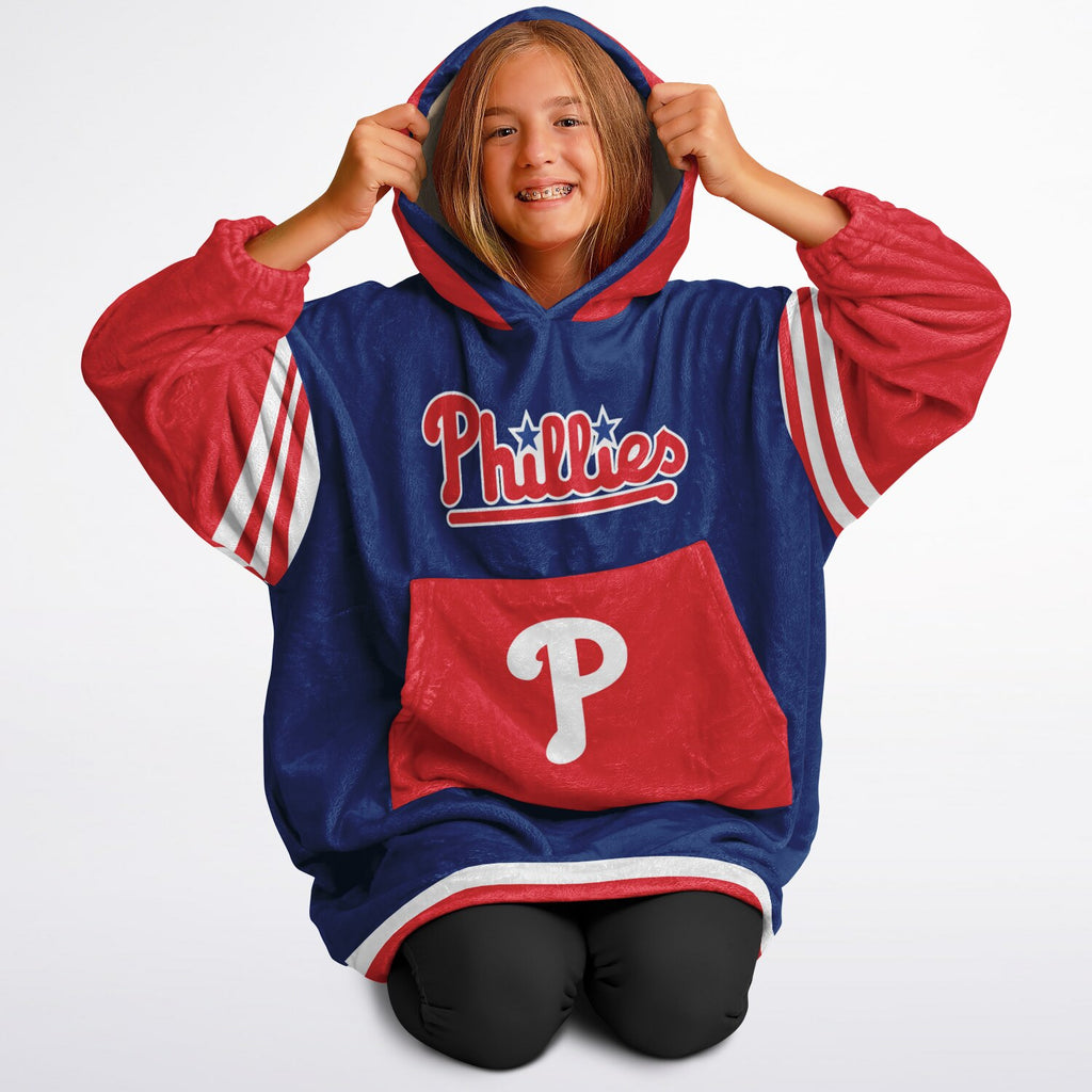 Youth Phillies Blue & Red Cozy Game Day Lounge Hoodie