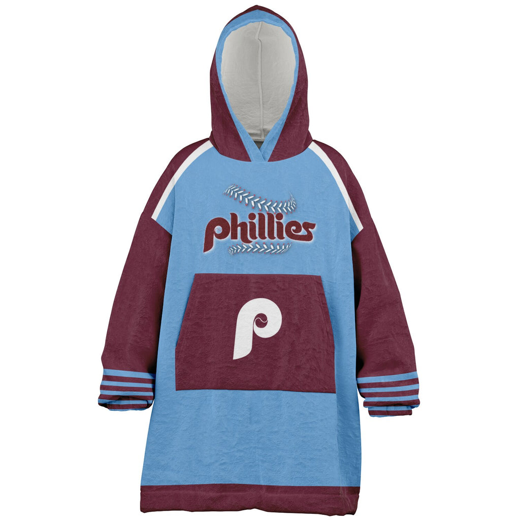 Youth Phillies Retro Light Blue Game Day Lounge Hoodie Great Gift for Young Fans