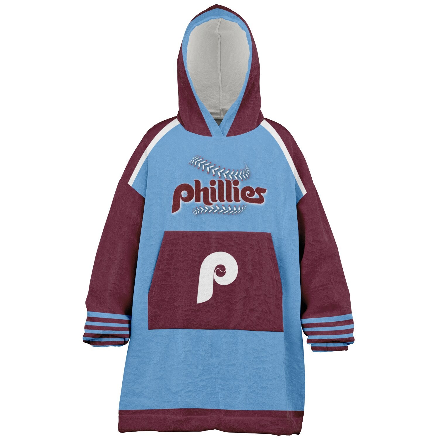 Youth Phillies Retro Light Blue Game Day Lounge Hoodie Great Gift for Young Fans