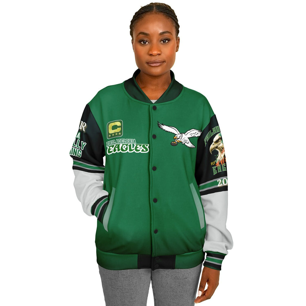 Eagles Super Bowl Edition Kelly Green White Eagle Helmet Varsity Jacket