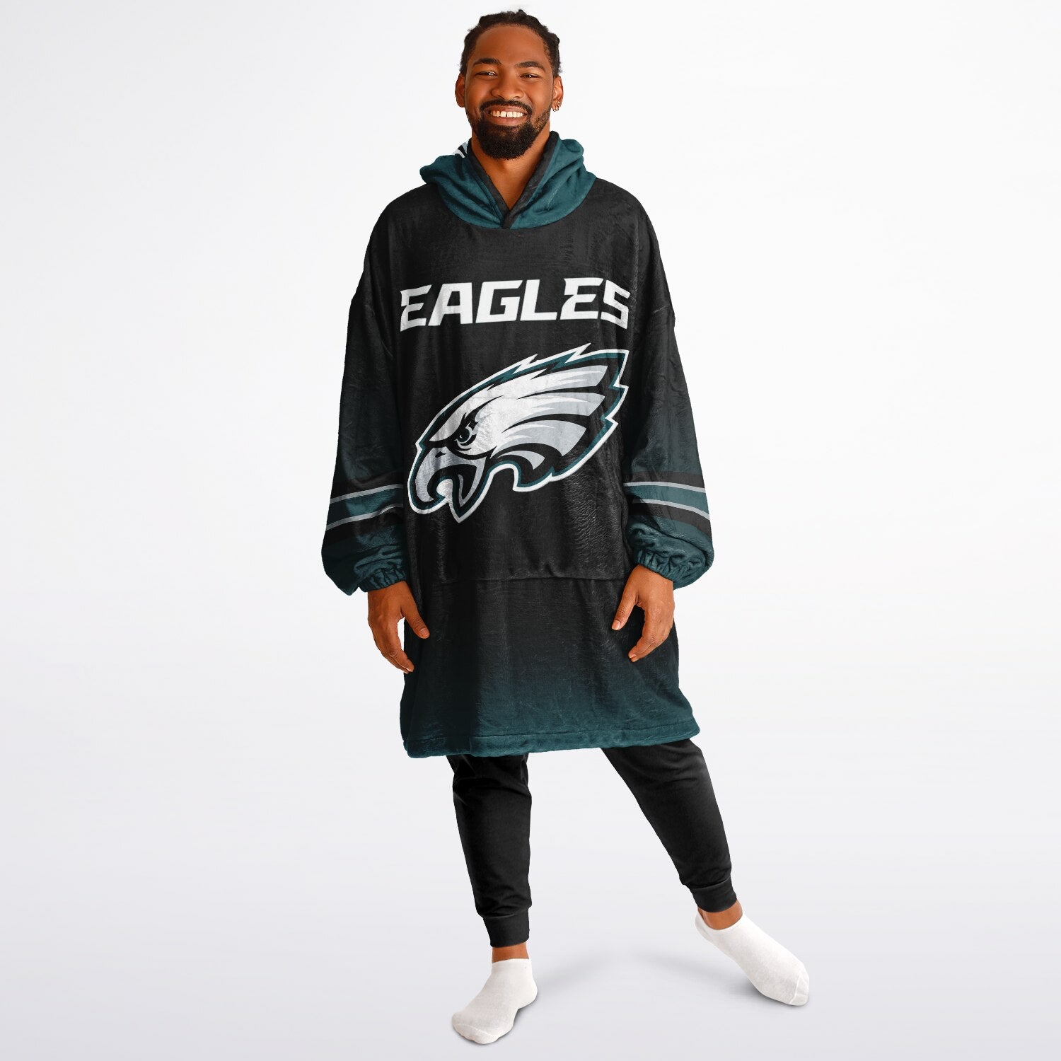 Eagles Black Adult Game Day Lounge Hoodie American Flag